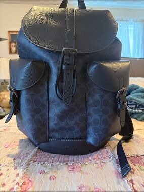 Coach Warner Signature Canvas Leather Backpack